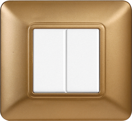 Placca in Plastica Oro Compatibile Bticino Matix - 2 Posti - Ettroit