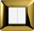 Placca in Plastica Oro Lucido Compatibile Bticino Matix - 2 Posti - Ettroit
