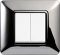 Placca in Plastica Cromato Lucido Compatibile Bticino Matix - 2 Posti - Ettroit