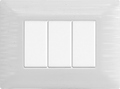 Placca in Plastica Satinata Bianca Compatibile Bticino Matix - 3 Posti - Ettroit
