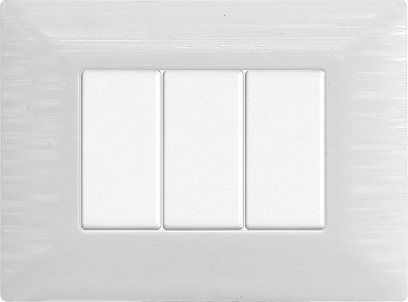Placca in Plastica Satinata Bianca Compatibile Bticino Matix - 3 Posti - Ettroit