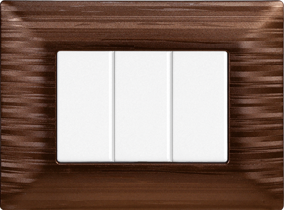 Placca in Plastica Satinata Bronzo Compatibile Bticino Matix - 3 Posti - Ettroit