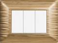 Placca in Plastica Satinata Oro Compatibile Bticino Matix - 3 Posti - Ettroit