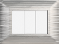 Placca in Plastica Satinata Silver Compatibile Bticino Matix - 3 Posti - Ettroit