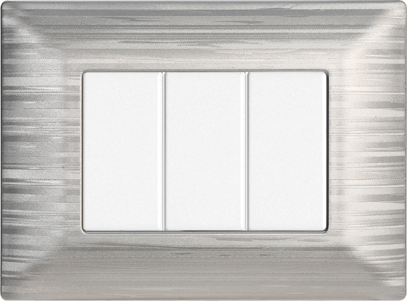 Placca in Plastica Satinata Silver Compatibile Bticino Matix - 3 Posti - Ettroit