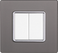 Placca in Vetro Silver Compatibile Bticino Matix - 2 Posti - Ettroit