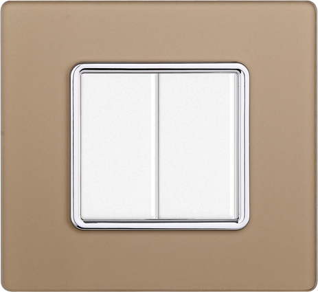 Placca in Vetro Oro Compatibile Bticino Matix - 2 Posti - Ettroit