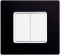 Placca in Alluminio Nera Compatibile Bticino Matix - 2 Posti - Ettroit