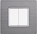 Placca in Alluminio Silver Compatibile Bticino Matix - 2 Posti - Ettroit
