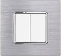Placca in Alluminio Silver Lucido Compatibile Bticino Matix - 2 Posti - Ettroit