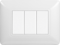 Placca in Plastica Bianca Compatibile Bticino Matix - 3 Posti - Ettroit