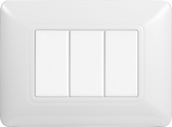Placca in Plastica Bianca Compatibile Bticino Matix - 3 Posti - Ettroit