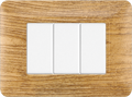 Placca in Plastica Legno Scuro Compatibile Bticino Matix - 3 Posti - Ettroit