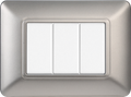 Placca in Plastica Silver Compatibile Bticino Matix - 3 Posti - Ettroit