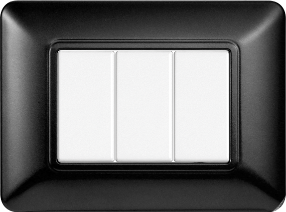 Placca in Plastica Acciaio Scuro Compatibile Bticino Matix - 3 Posti - Ettroit