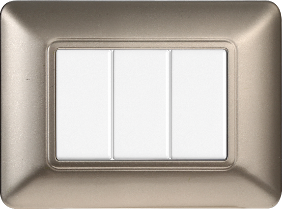 Placca in Plastica Titanio Compatibile Bticino Matix - 3 Posti - Ettroit