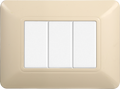 Placca in Plastica Sabbia Compatibile Bticino Matix - 3 Posti - Ettroit