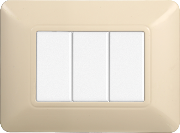 Placca in Plastica Sabbia Compatibile Bticino Matix - 3 Posti - Ettroit