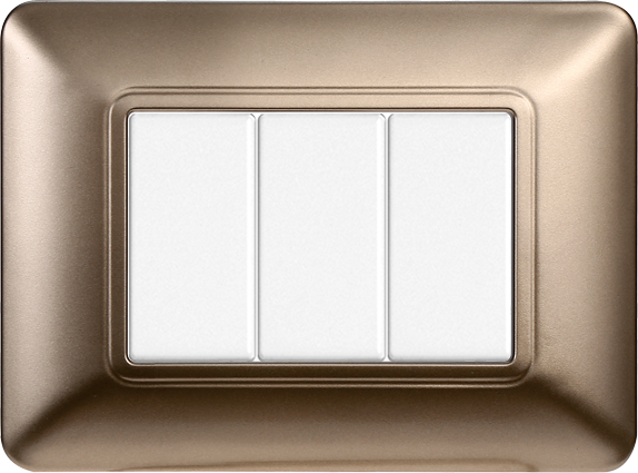 Placca in Plastica Bronzo Compatibile Bticino Matix - 3 Posti - Ettroit