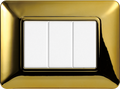 Placca in Plastica Oro Lucido Compatibile Bticino Matix - 3 Posti - Ettroit