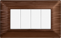 Placca in Plastica Satinata Bronzo Compatibile Bticino Matix - 4 Posti - Ettroit