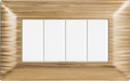 Placca in Plastica Satinata Oro Compatibile Bticino Matix - 4 Posti - Ettroit