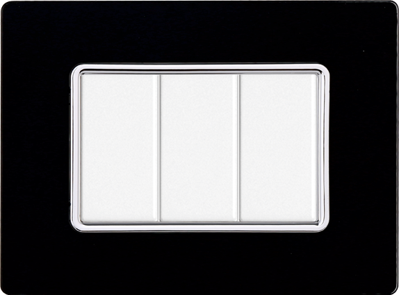 Placca in Vetro Nera Compatibile Bticino Matix - 3 Posti - Ettroit