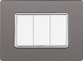 Placca in Vetro Silver Compatibile Bticino Matix - 3 Posti - Ettroit