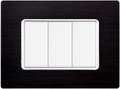 Placca in Alluminio Nera Compatibile Bticino Matix - 3 Posti - Ettroit