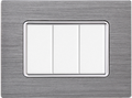 Placca in Alluminio Silver Compatibile Bticino Matix - 3 Posti - Ettroit