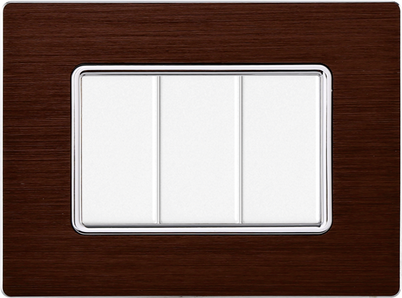 Placca in Alluminio Bronzo Compatibile Bticino Matix - 3 Posti - Ettroit