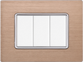 Placca in Alluminio Oro Compatibile Bticino Matix - 3 Posti - Ettroit