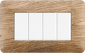 Placca in Plastica Legno Chiaro Compatibile Bticino Matix - 4 Posti - Ettroit