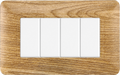 Placca in Plastica Legno Scuro Compatibile Bticino Matix - 4 Posti - Ettroit