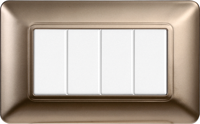 Placca in Plastica Bronzo Compatibile Bticino Matix - 4 Posti - Ettroit