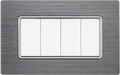 Placca in Alluminio Silver Compatibile Bticino Matix - 4 Posti - Ettroit