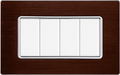 Placca in Alluminio Bronzo Compatibile Bticino Matix - 4 Posti - Ettroit
