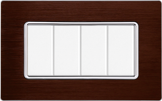 Placca in Alluminio Bronzo Compatibile Bticino Matix - 4 Posti - Ettroit
