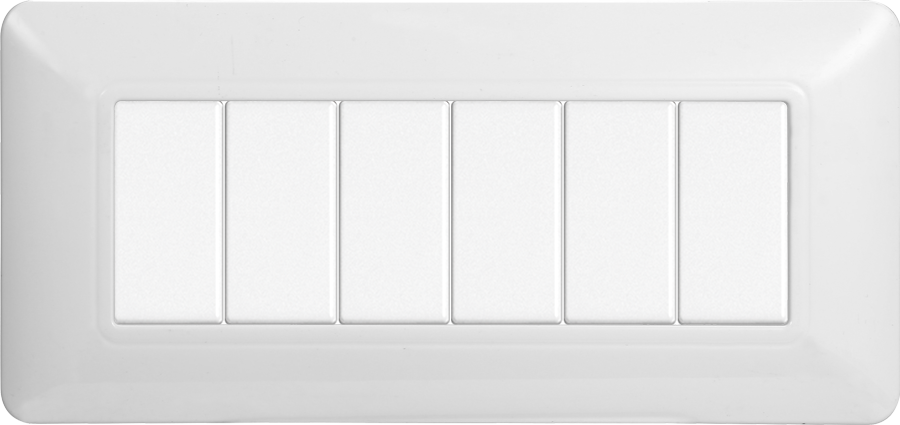 Placca in Plastica Bianca Compatibile Bticino Matix - 6 Posti - Ettroit