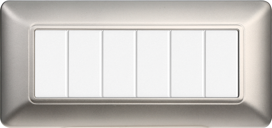 Placca in Plastica Silver Compatibile Bticino Matix - 6 Posti - Ettroit