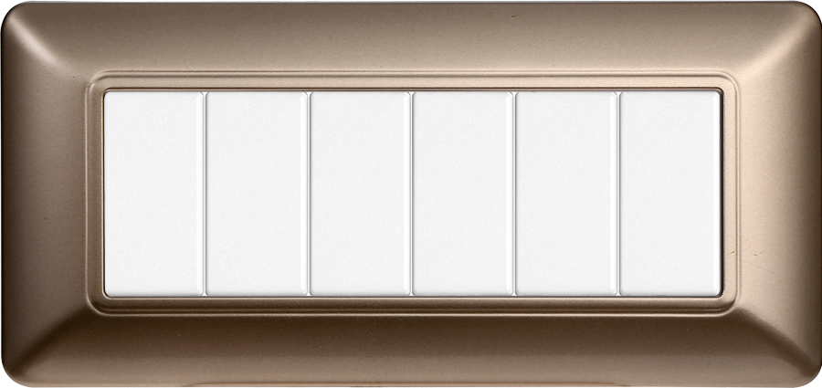 Placca in Plastica Bronzo Compatibile Bticino Matix - 6 Posti - Ettroit