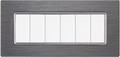 Placca in Alluminio Silver Compatibile Bticino Matix - 6 Posti - Ettroit