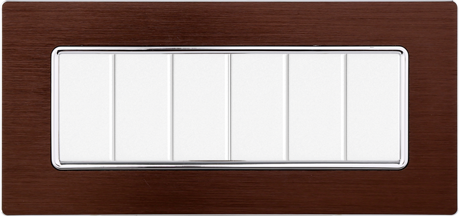 Placca in Alluminio Bronzo Compatibile Bticino Matix - 6 Posti - Ettroit