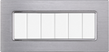 Placca in Alluminio Silver Lucido Compatibile Bticino Matix - 6 Posti - Ettroit