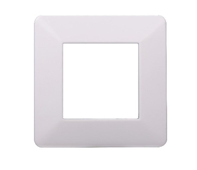 Placca in Plastica Bianca Compatibile Vimar Plana - 2 Posti - Ettroit