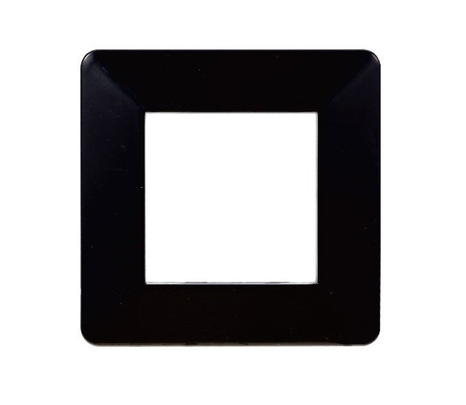 Placca in Plastica Nera Compatibile Vimar Plana - 2 Posti - Ettroit