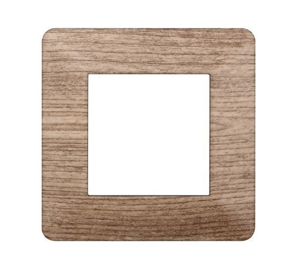 Placca in Plastica Legno Chiaro Compatibile Vimar Plana - 2 Posti - Ettroit