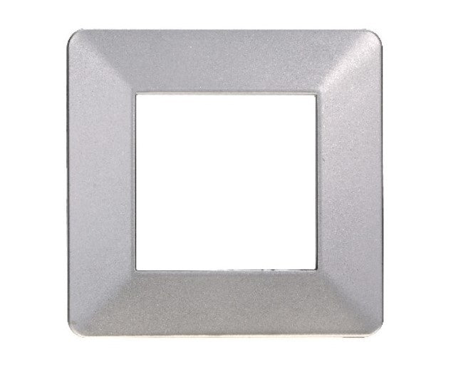 Placca in Plastica Silver Compatibile Vimar Plana - 2 Posti - Ettroit