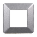 Placca in Plastica Acciaio Scuro Compatibile Vimar Plana - 2 Posti - Ettroit