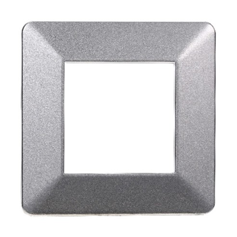 Placca in Plastica Acciaio Scuro Compatibile Vimar Plana - 2 Posti - Ettroit
